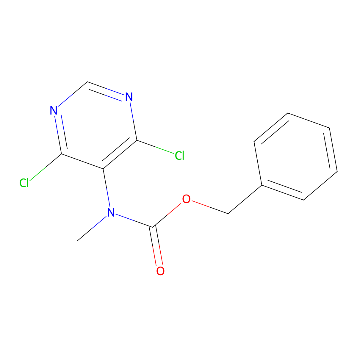 benzyl N-(4,6-dichloropyrimidin-5-yl)-N-methylcarbamate molecular structure, CAS 2680673-68-9
