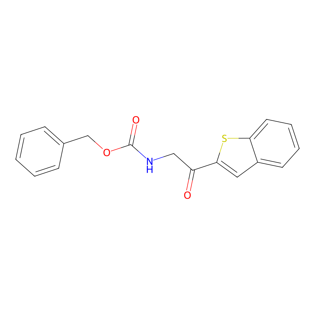benzyl N-[2-(1-benzothiophen-2-yl)-2-oxoethyl]carbamate molecular structure, CAS 2680673-79-2