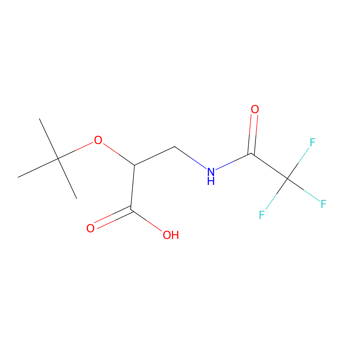 2-(Tert-butoxy)-3-(2,2,2-trifluoroacetamido)propanoic acid molecular structure, CAS 2680673-89-4