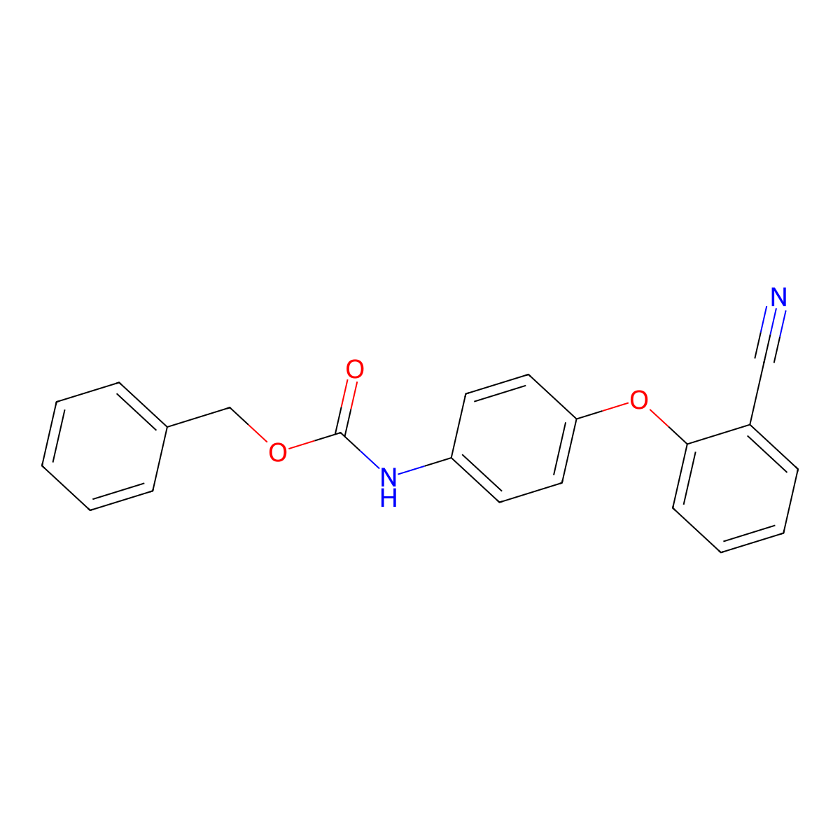 benzyl N-[4-(2-cyanophenoxy)phenyl]carbamate molecular structure, CAS 2680673-90-7