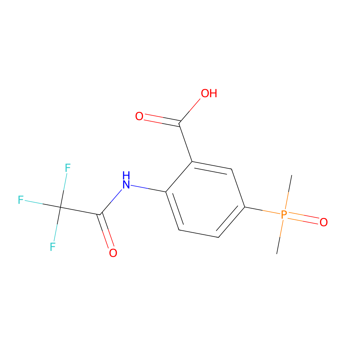 5-(Dimethylphosphoryl)-2-(2,2,2-trifluoroacetamido)benzoic acid molecular structure, CAS 2680673-98-5