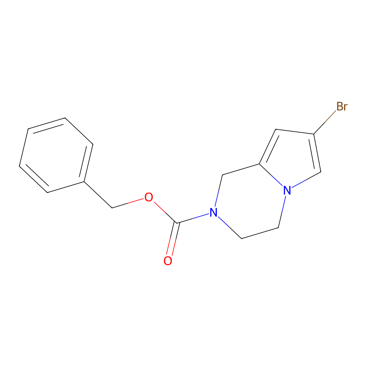 benzyl 7-bromo-1H,2H,3H,4H-pyrrolo[1,2-a]pyrazine-2-carboxylate molecular structure, CAS 2680674-17-1