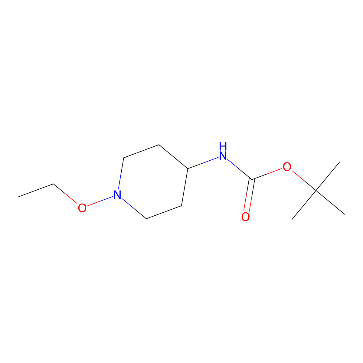 tert-butyl N-(1-ethoxypiperidin-4-yl)carbamate molecular structure, CAS 2680674-30-8