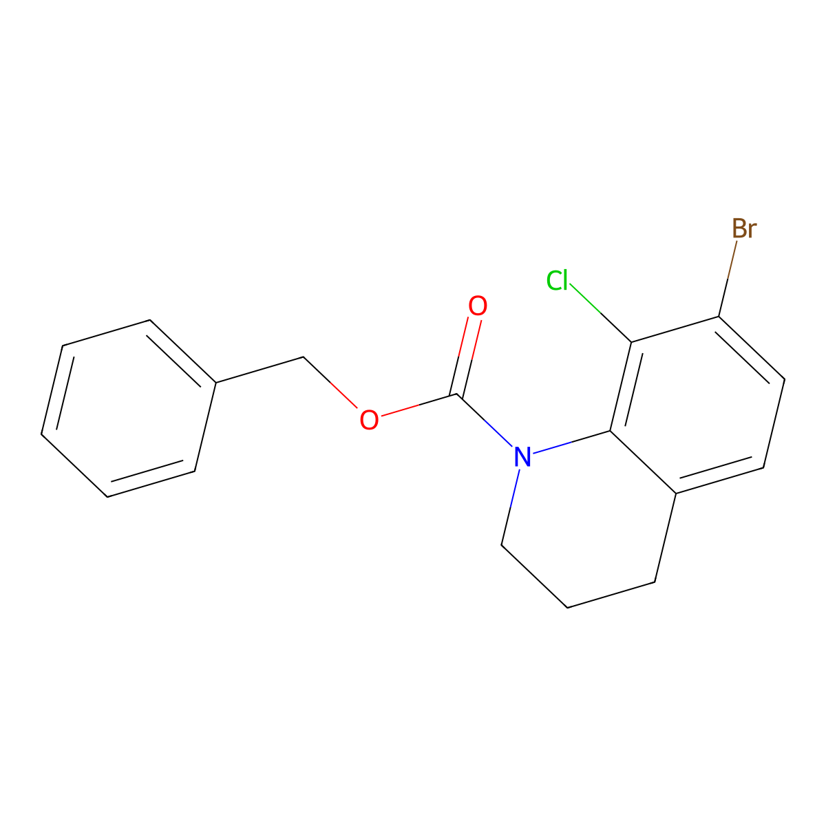 Benzyl 7-bromo-8-chloro-1,2,3,4-tetrahydroquinoline-1-carboxylate molecular structure, CAS 2680674-37-5