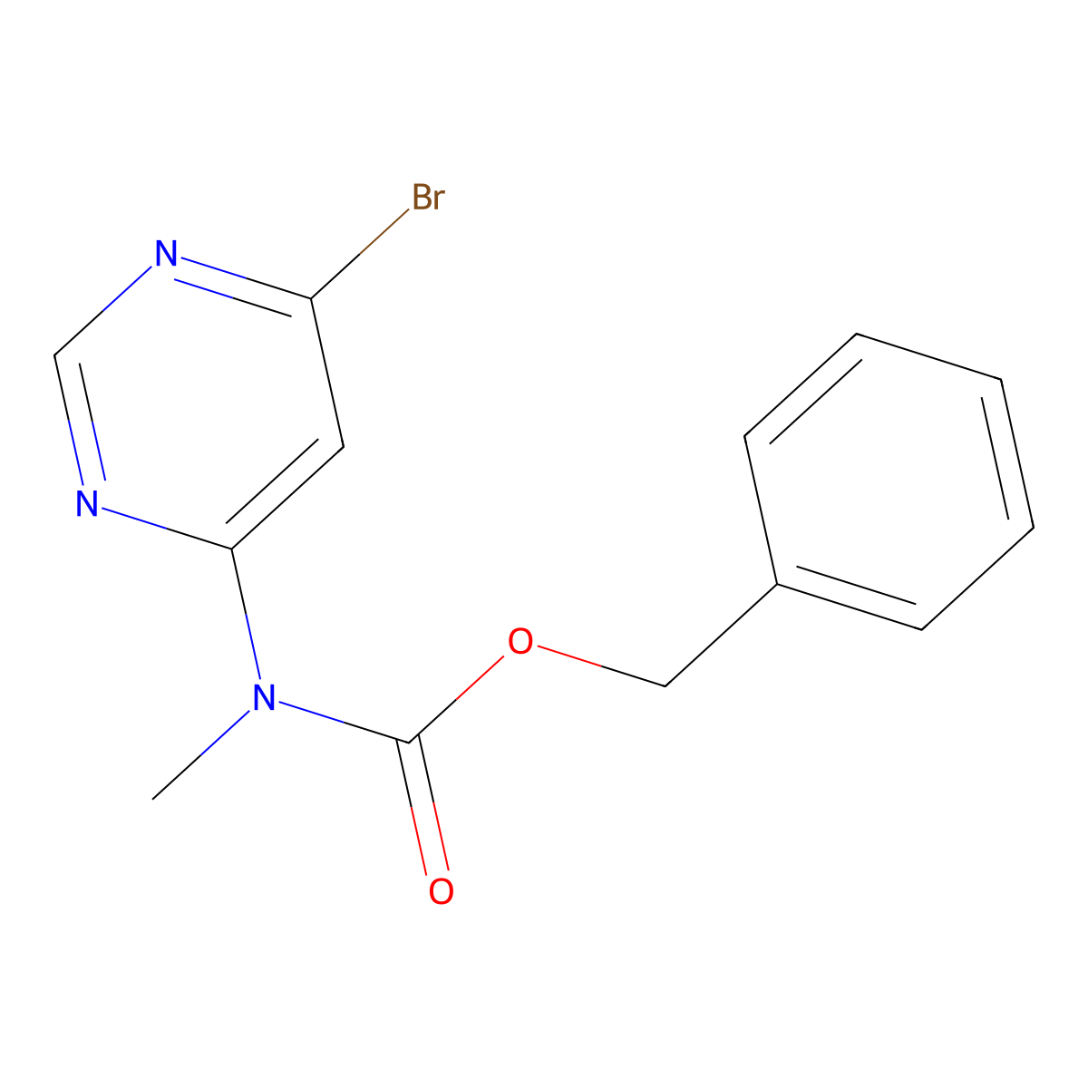 benzyl N-(6-bromopyrimidin-4-yl)-N-methylcarbamate molecular structure, CAS 2680674-49-9