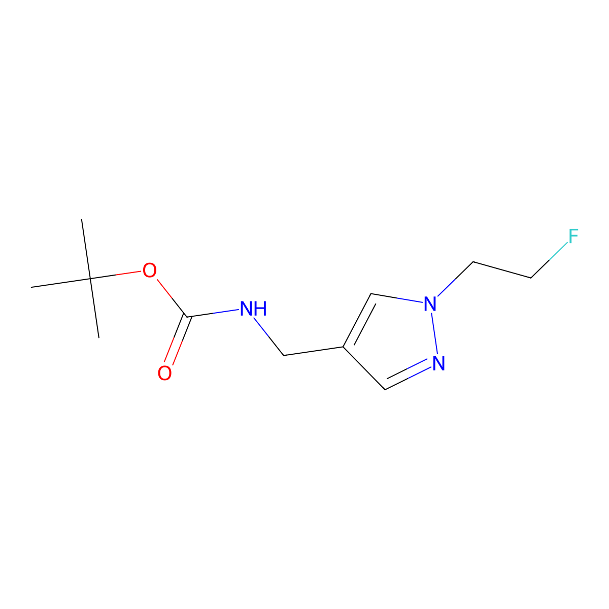 tert-butyl N-{[1-(2-fluoroethyl)-1H-pyrazol-4-yl]methyl}carbamate molecular structure, CAS 2680674-59-1
