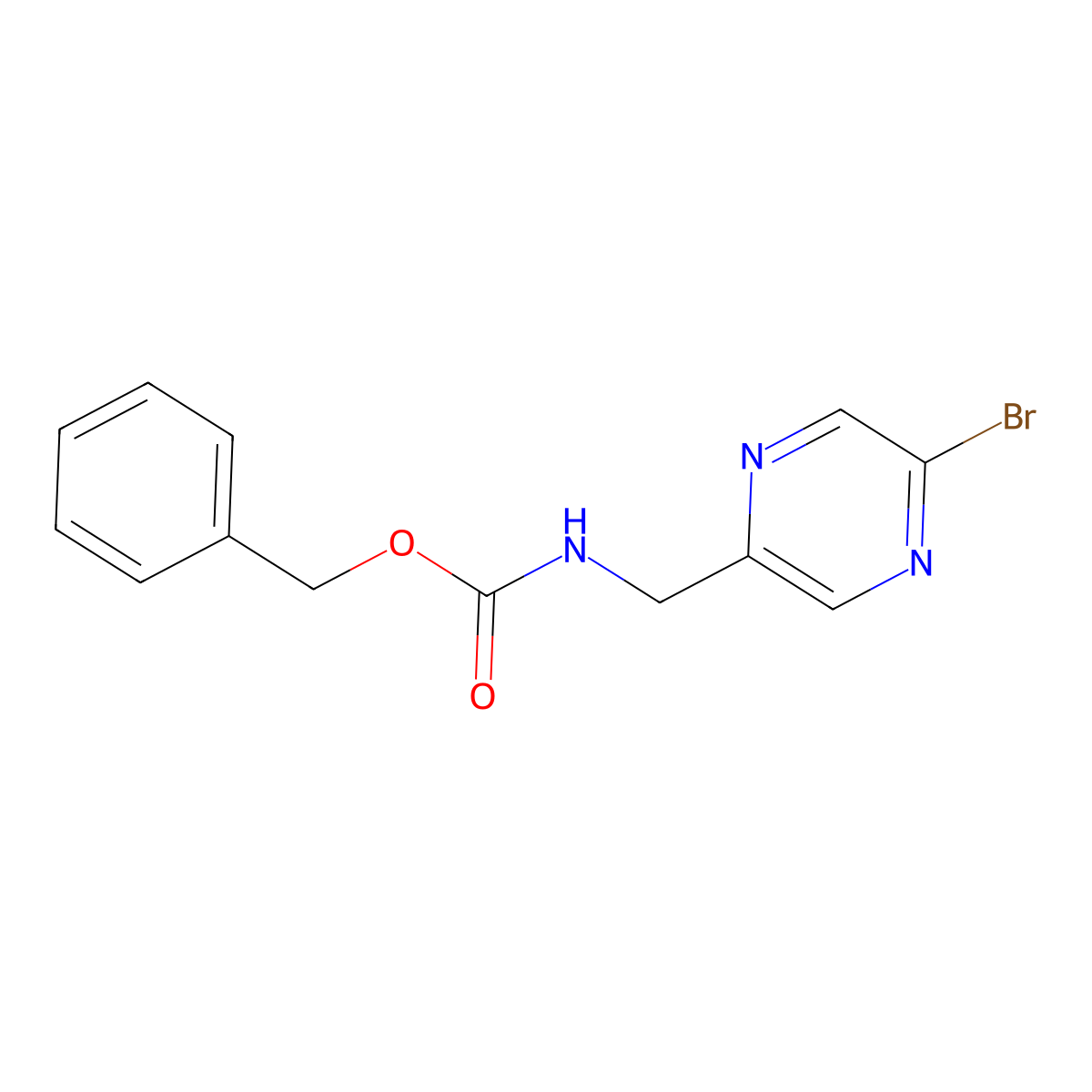 benzyl N-[(5-bromopyrazin-2-yl)methyl]carbamate molecular structure, CAS 2680674-68-2