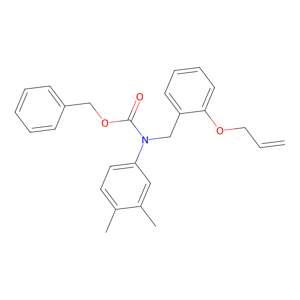 benzyl N-(3,4-dimethylphenyl)-N-{[2-(prop-2-en-1-yloxy)phenyl]methyl}carbamate molecular structure, CAS 2680674-72-8