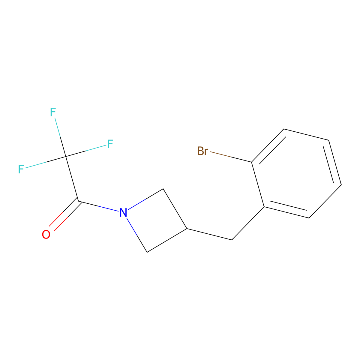 1-{3-[(2-Bromophenyl)methyl]azetidin-1-yl}-2,2,2-trifluoroethan-1-one molecular structure, CAS 2680674-75-1