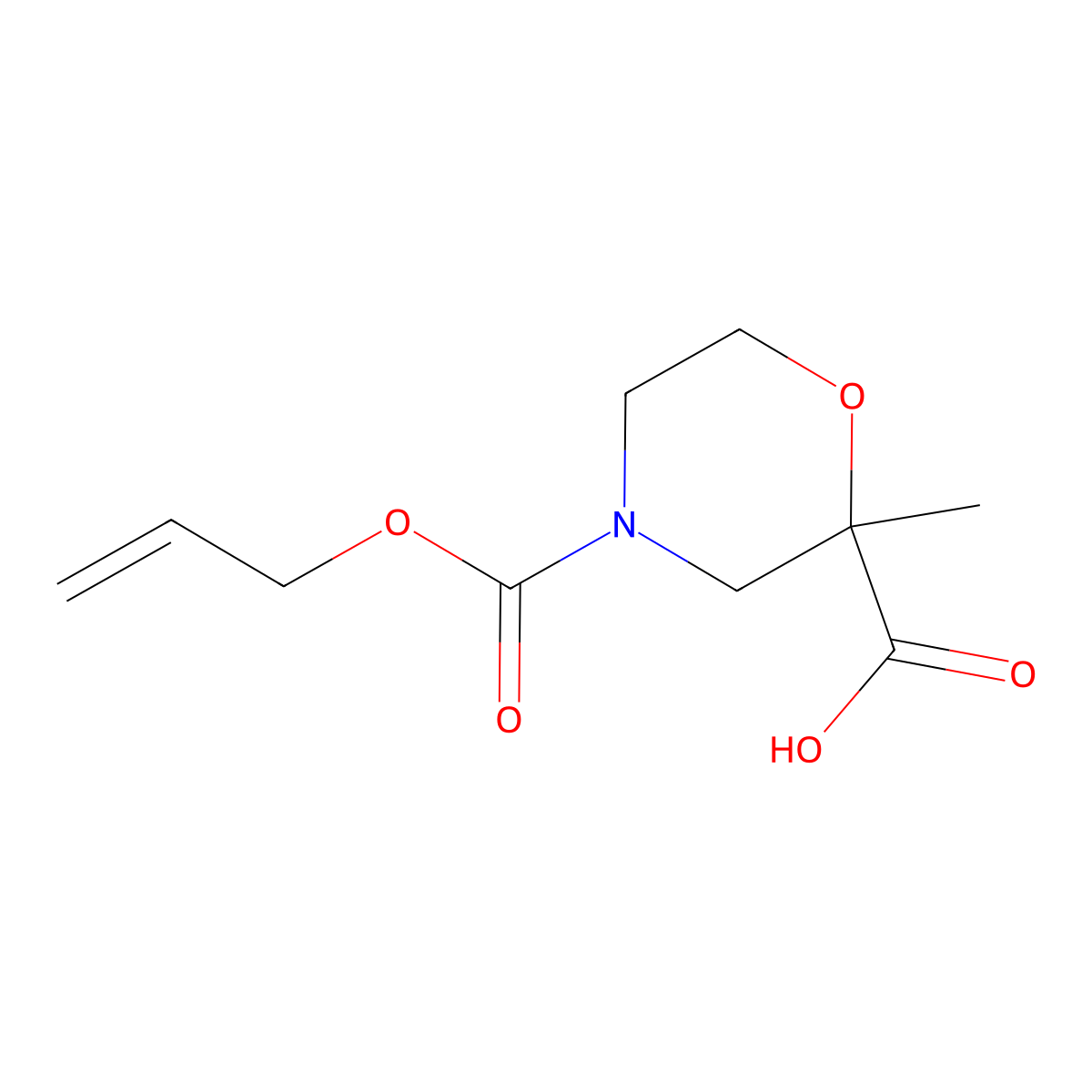 2-Methyl-4-[(prop-2-en-1-yloxy)carbonyl]morpholine-2-carboxylic acid molecular structure, CAS 2680674-79-5