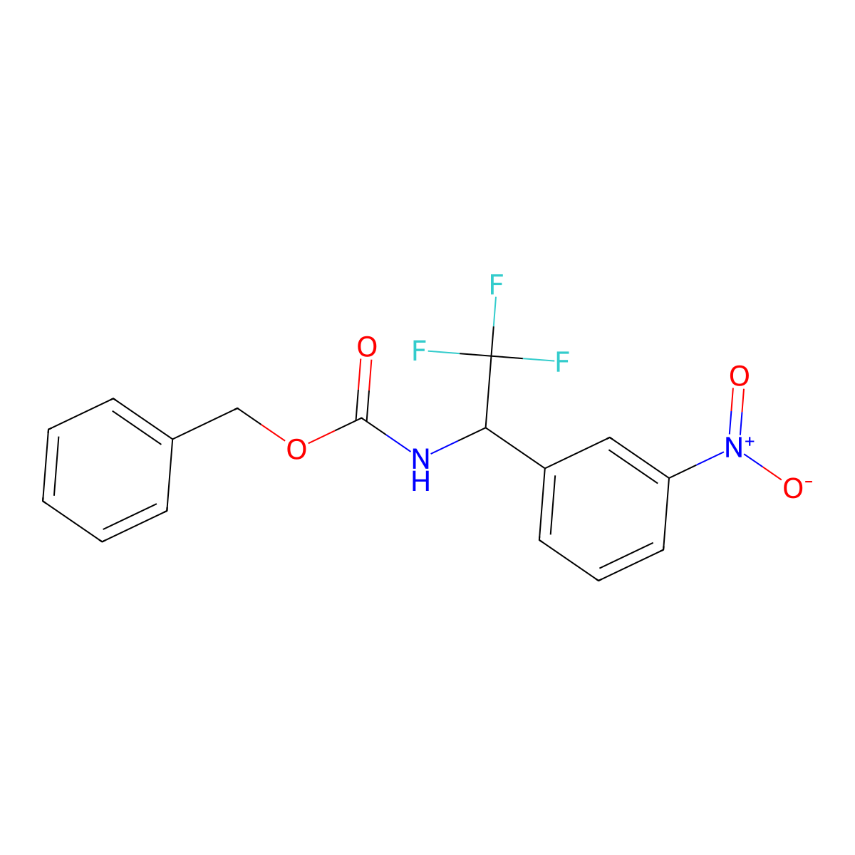 benzyl N-[2,2,2-trifluoro-1-(3-nitrophenyl)ethyl]carbamate molecular structure, CAS 2680674-80-8