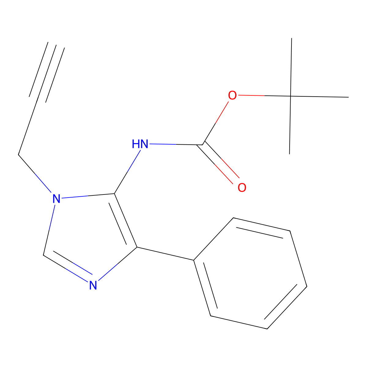 tert-butyl N-[4-phenyl-1-(prop-2-yn-1-yl)-1H-imidazol-5-yl]carbamate molecular structure, CAS 2680674-82-0