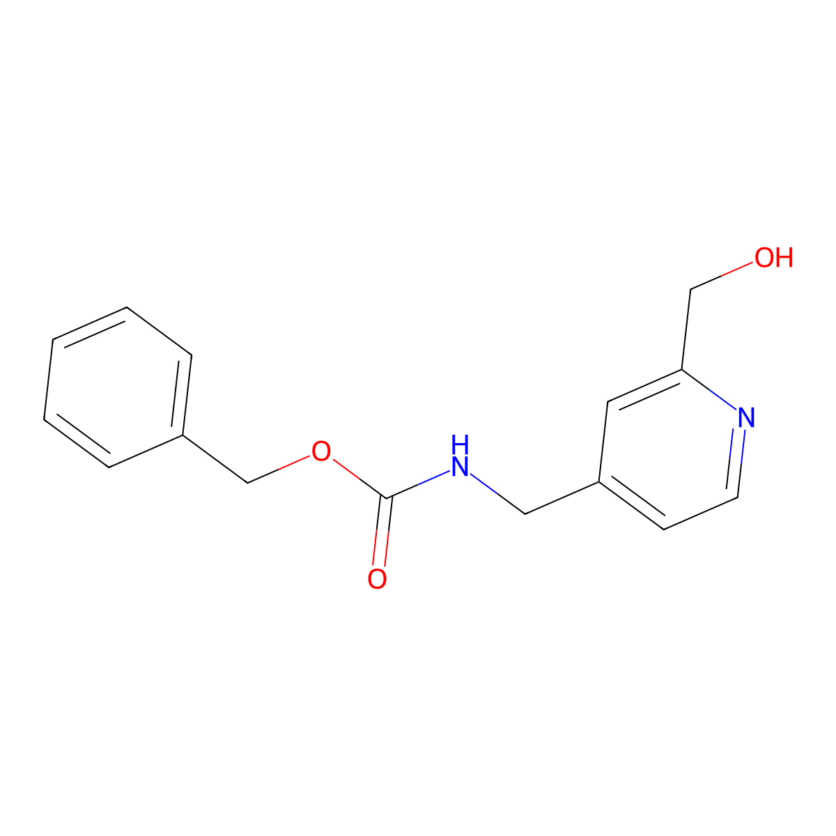 benzyl N-{[2-(hydroxymethyl)pyridin-4-yl]methyl}carbamate molecular structure, CAS 2680674-84-2