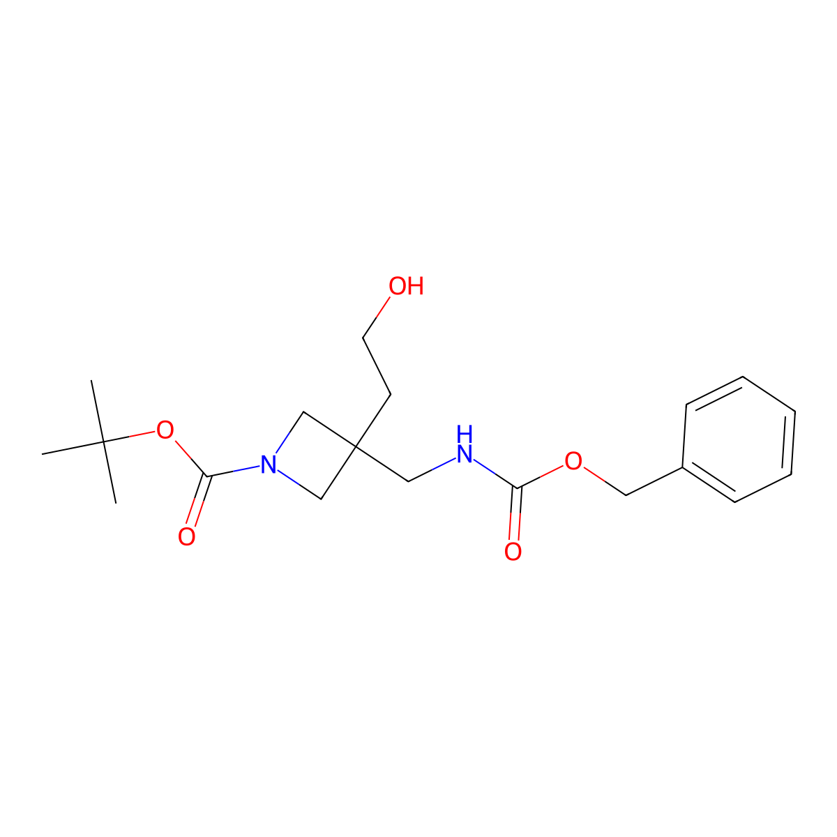 Tert-butyl 3-({[(benzyloxy)carbonyl]amino}methyl)-3-(2-hydroxyethyl)azetidine-1-carboxylate molecular structure, CAS 2680674-88-6
