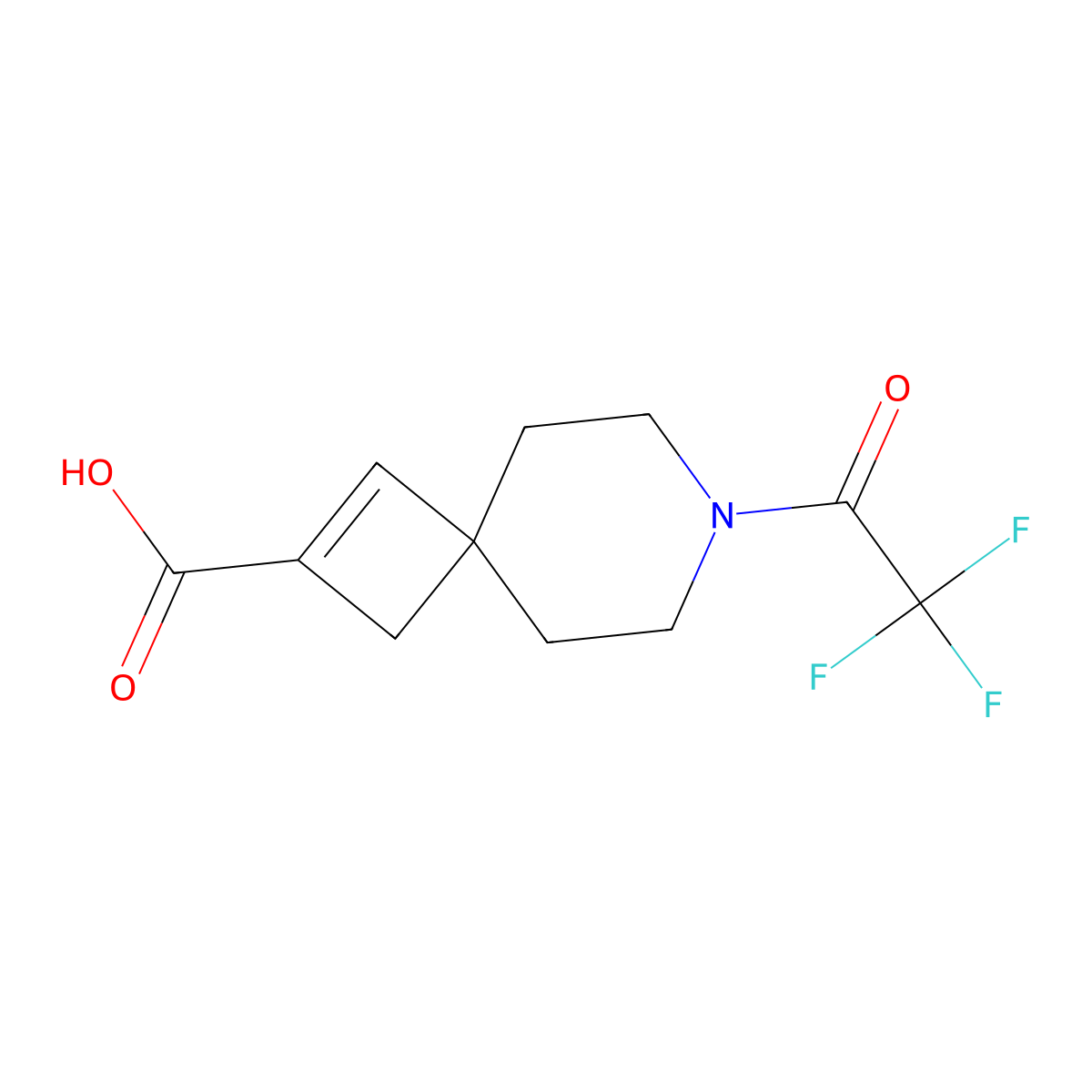 7-(2,2,2-Trifluoroacetyl)-7-azaspiro[3.5]non-1-ene-2-carboxylic acid molecular structure, CAS 2680674-95-5