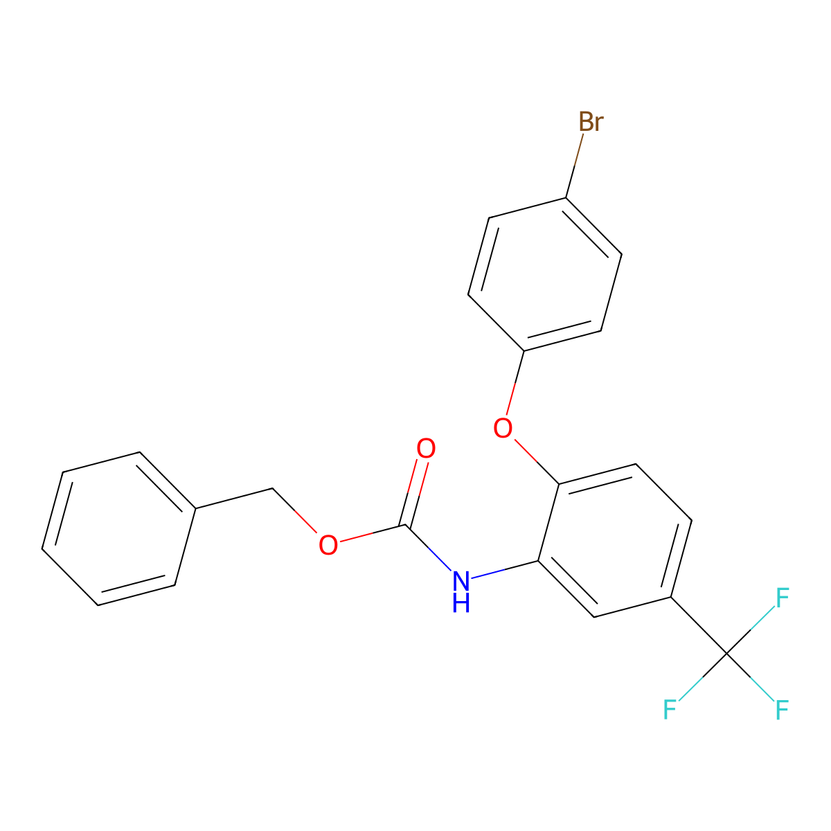 benzyl N-[2-(4-bromophenoxy)-5-(trifluoromethyl)phenyl]carbamate molecular structure, CAS 2680675-03-8