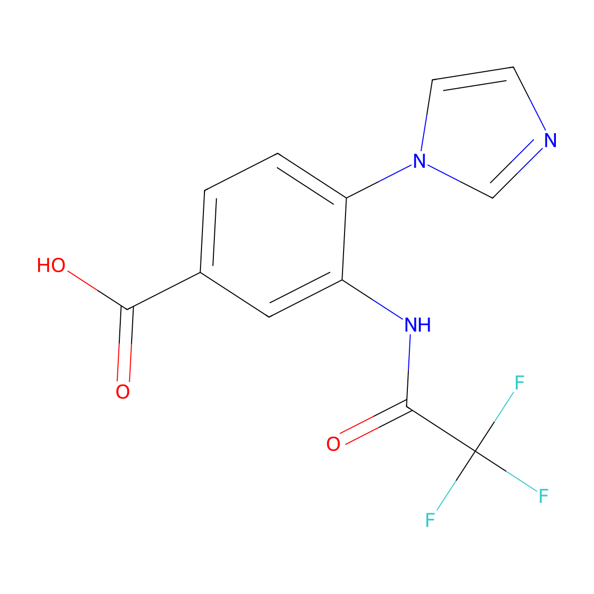 4-(1H-imidazol-1-yl)-3-(2,2,2-trifluoroacetamido)benzoic acid molecular structure, CAS 2680675-16-3