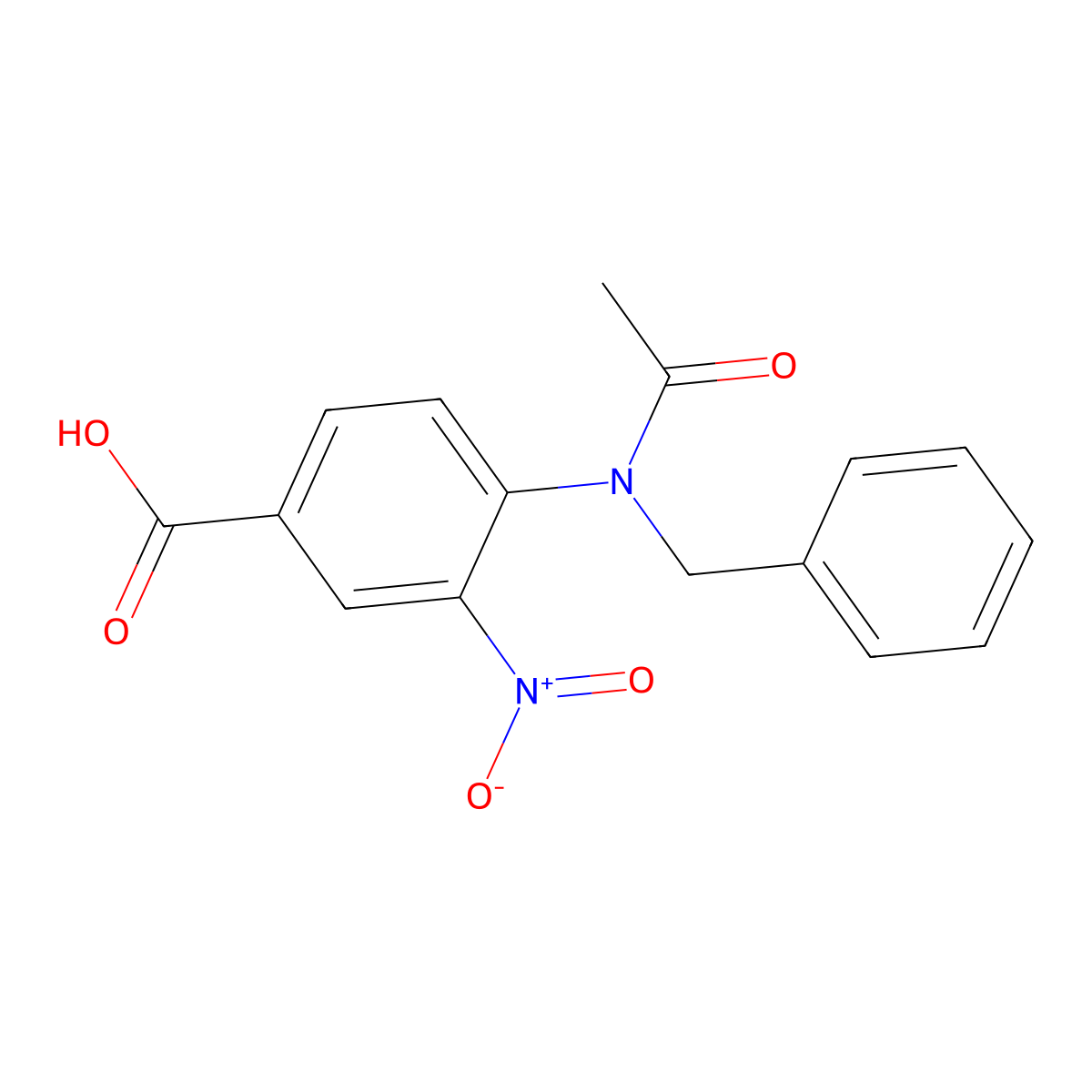 4-(N-benzylacetamido)-3-nitrobenzoic acid molecular structure, CAS 2680675-22-1