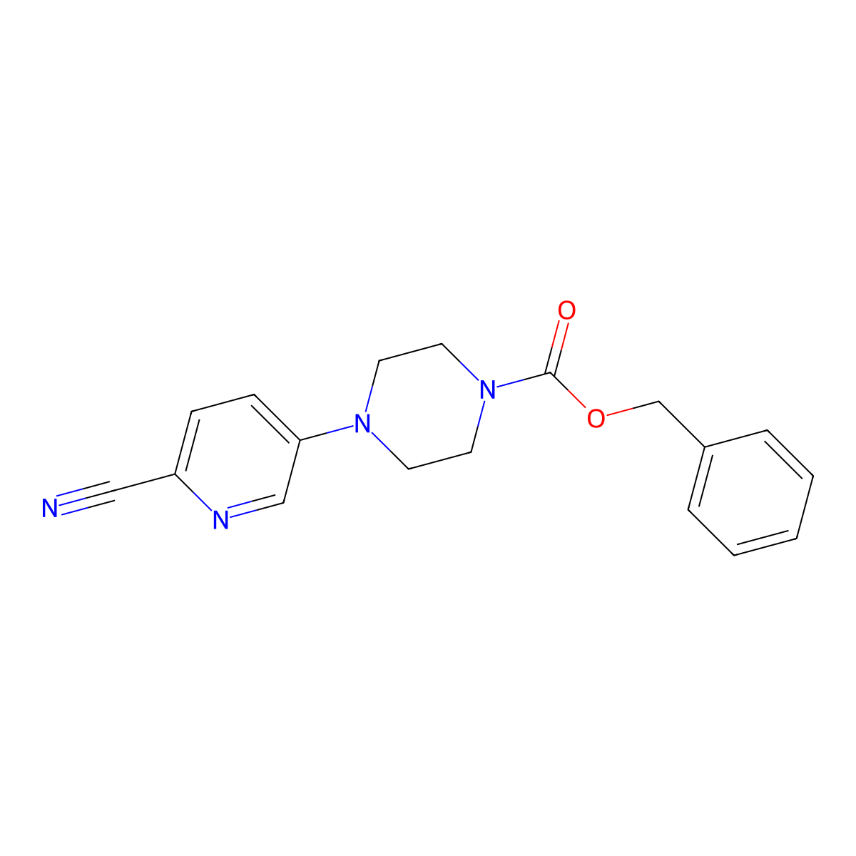 Benzyl 4-(6-cyanopyridin-3-yl)piperazine-1-carboxylate molecular structure, CAS 2680675-31-2