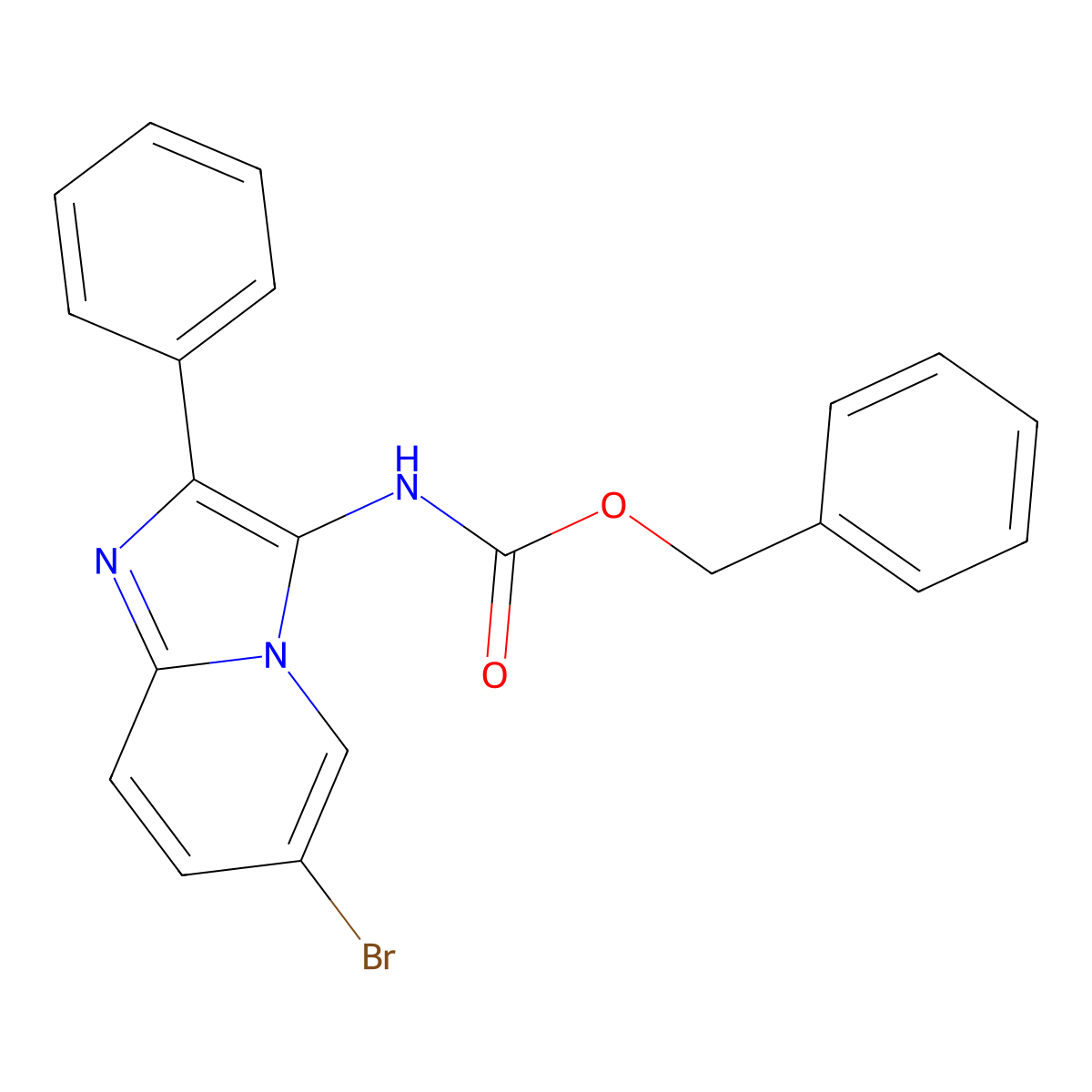 benzyl N-{6-bromo-2-phenylimidazo[1,2-a]pyridin-3-yl}carbamate molecular structure, CAS 2680675-35-6