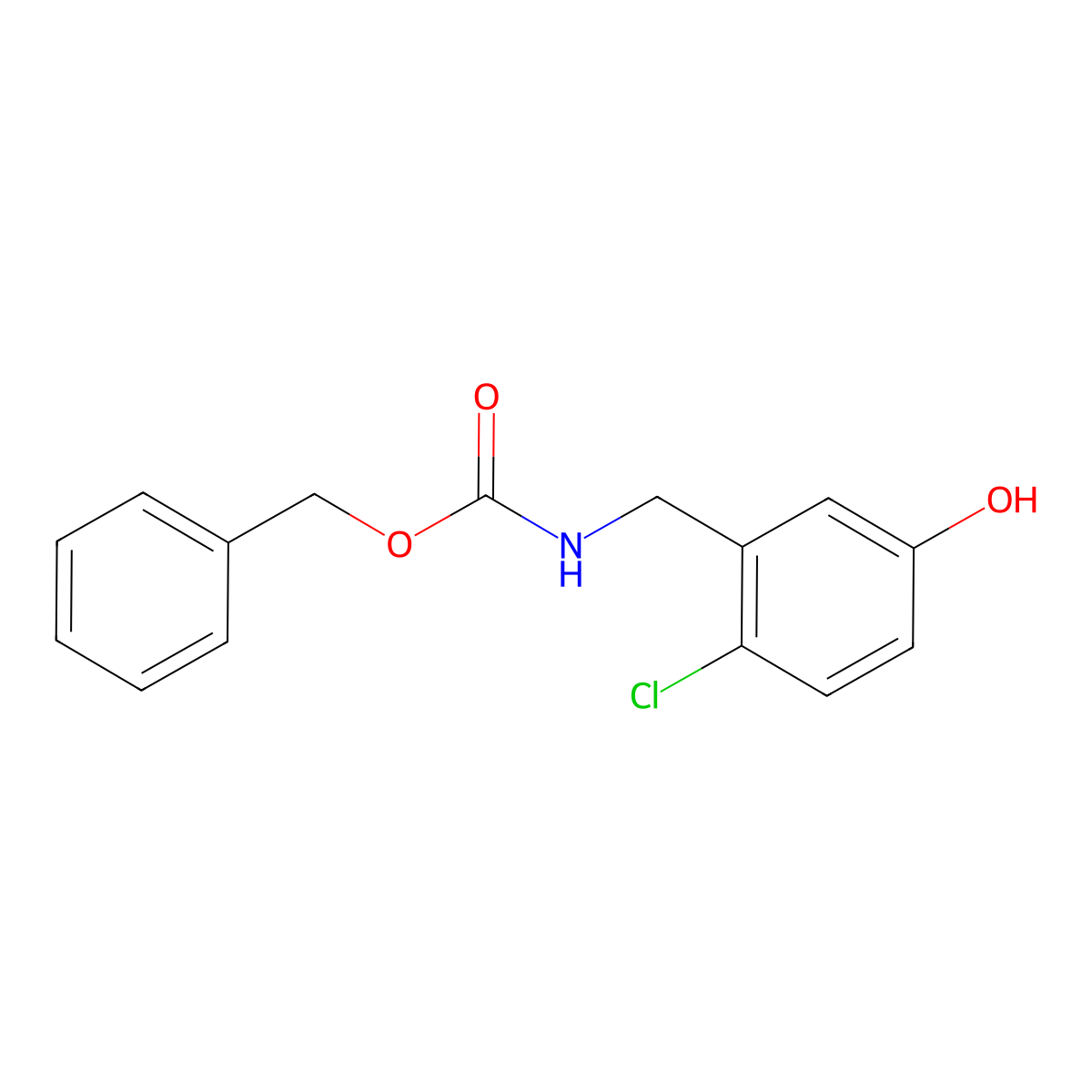 benzyl N-[(2-chloro-5-hydroxyphenyl)methyl]carbamate molecular structure, CAS 2680675-46-9