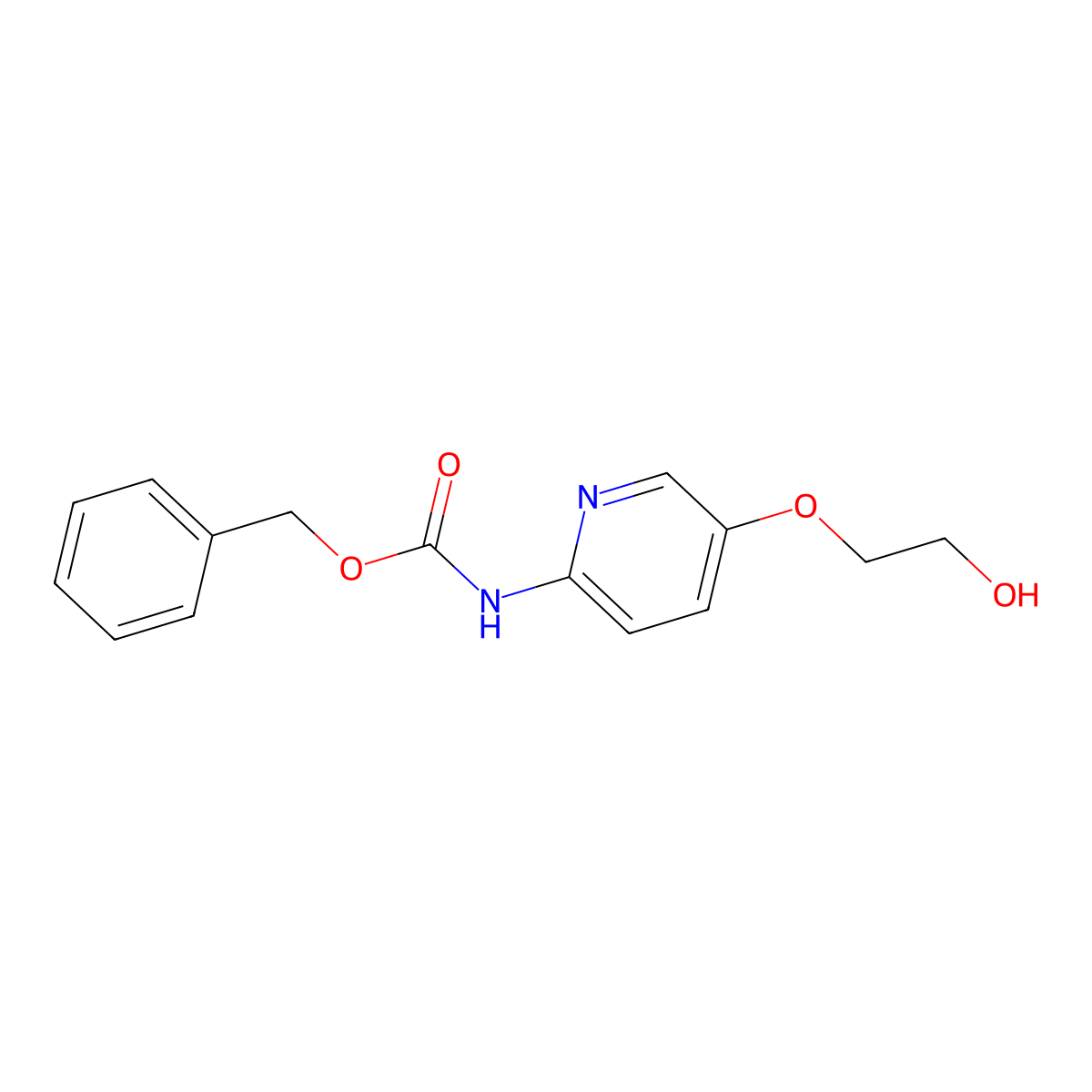 benzyl N-[5-(2-hydroxyethoxy)pyridin-2-yl]carbamate molecular structure, CAS 2680675-47-0