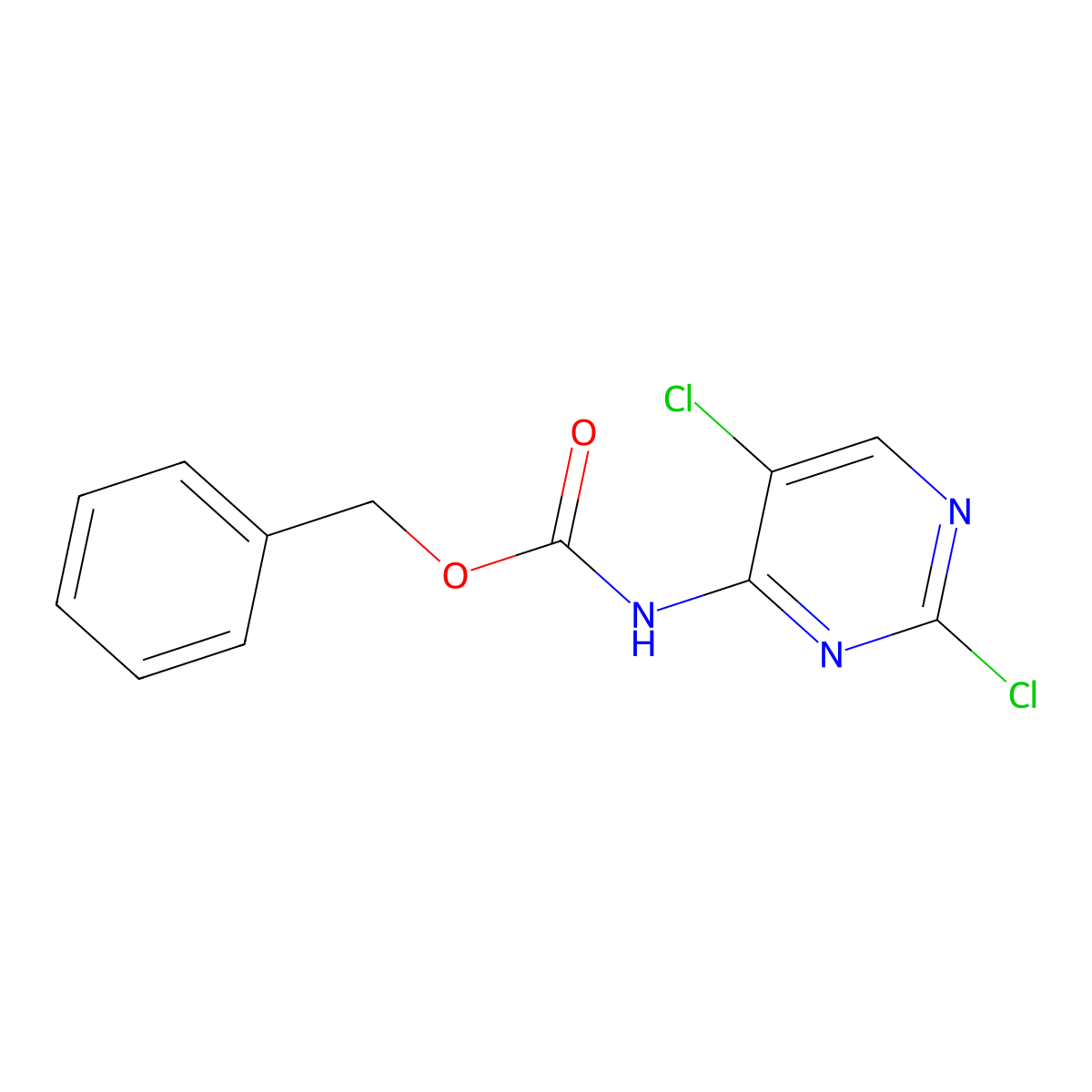 benzyl N-(2,5-dichloropyrimidin-4-yl)carbamate molecular structure, CAS 2680675-52-7