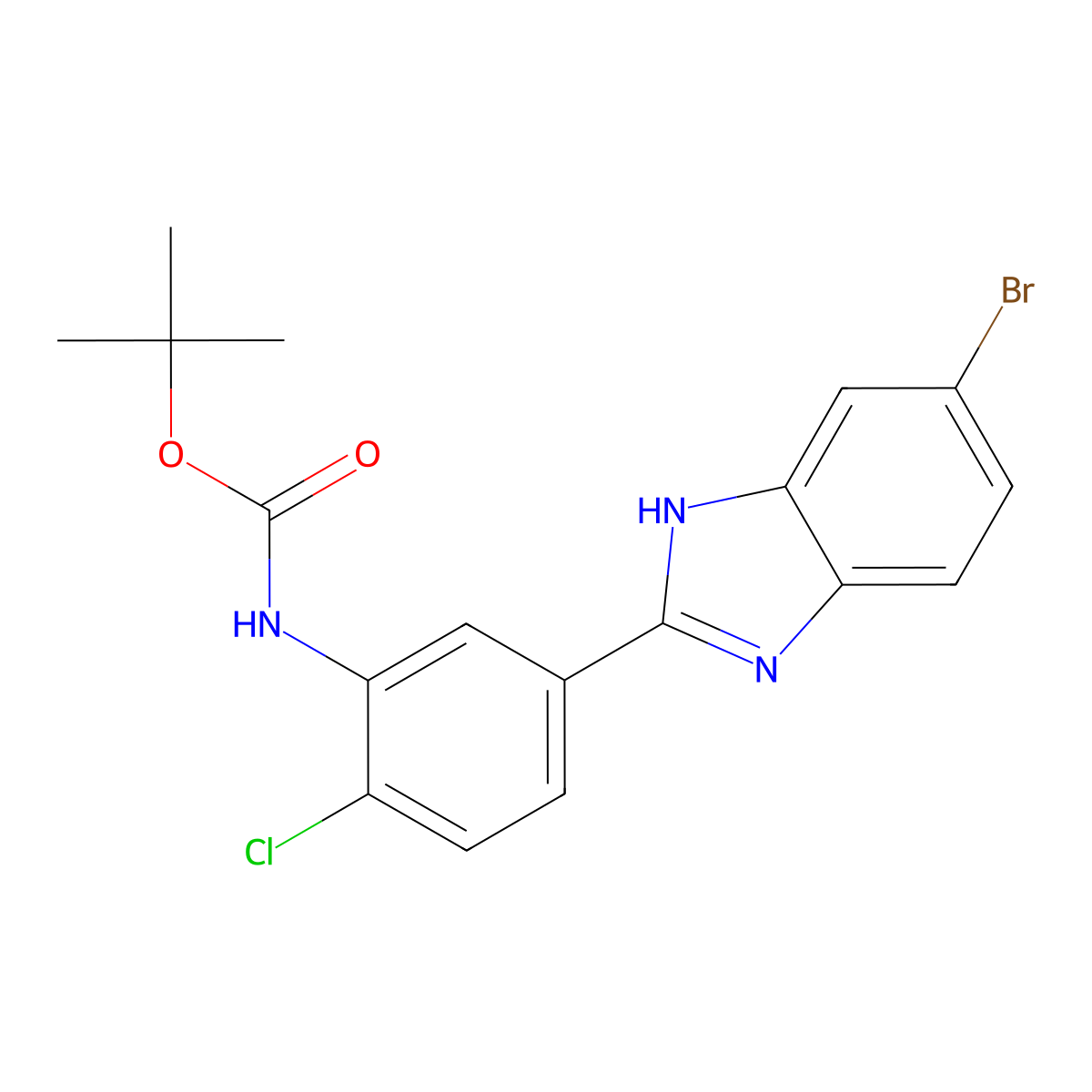 tert-butyl N-[5-(6-bromo-1H-1,3-benzodiazol-2-yl)-2-chlorophenyl]carbamate molecular structure, CAS 2680675-63-0