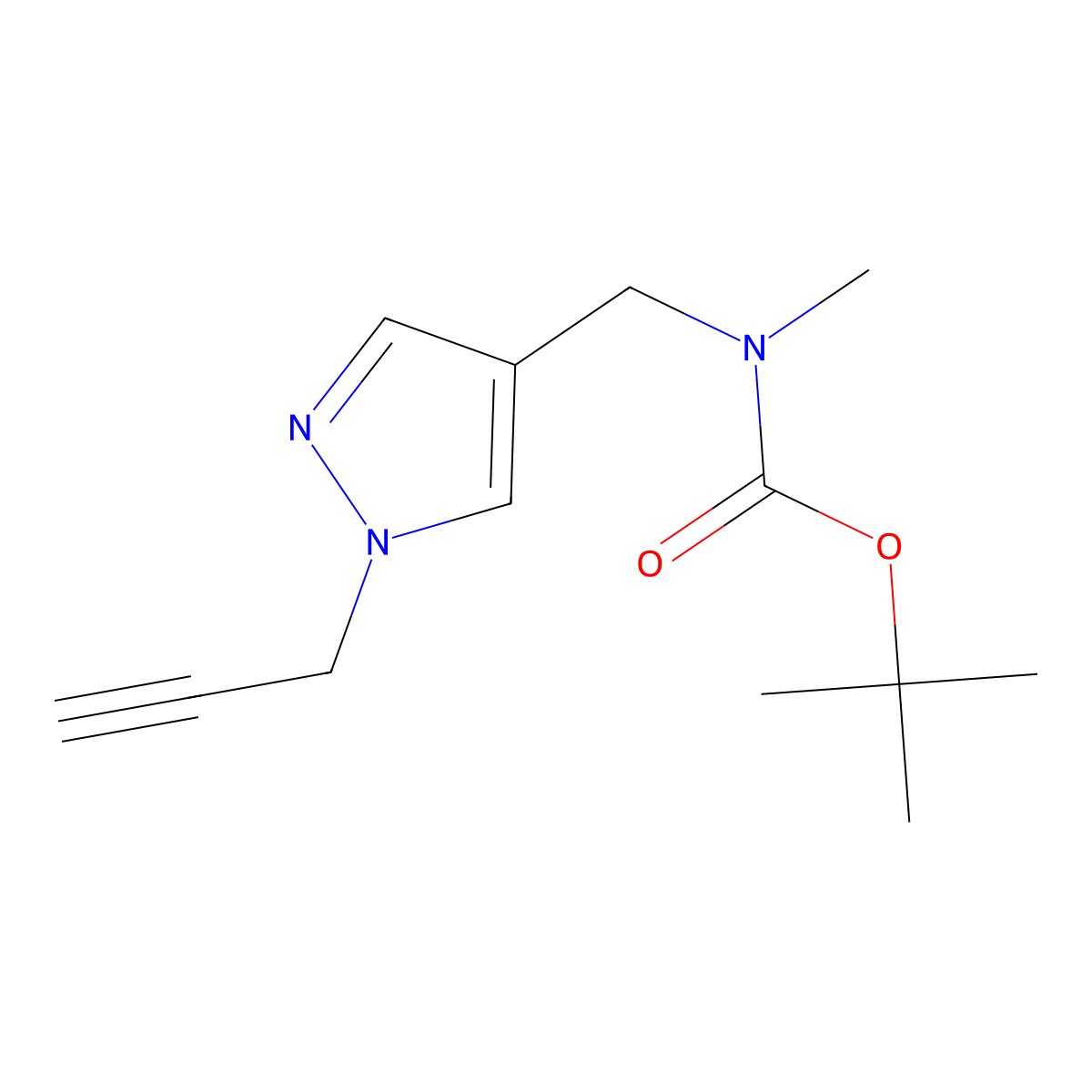 tert-butyl N-methyl-N-{[1-(prop-2-yn-1-yl)-1H-pyrazol-4-yl]methyl}carbamate molecular structure, CAS 2680675-79-8