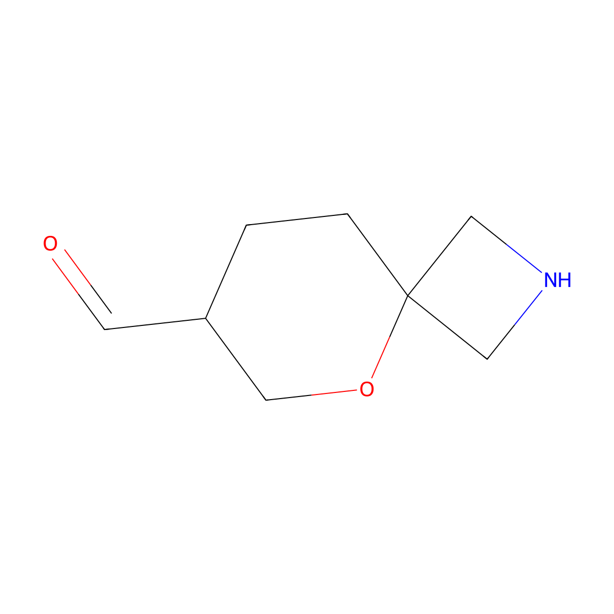 5-Oxa-2-azaspiro[3.5]nonane-7-carbaldehyde molecular structure, CAS 2680675-82-3