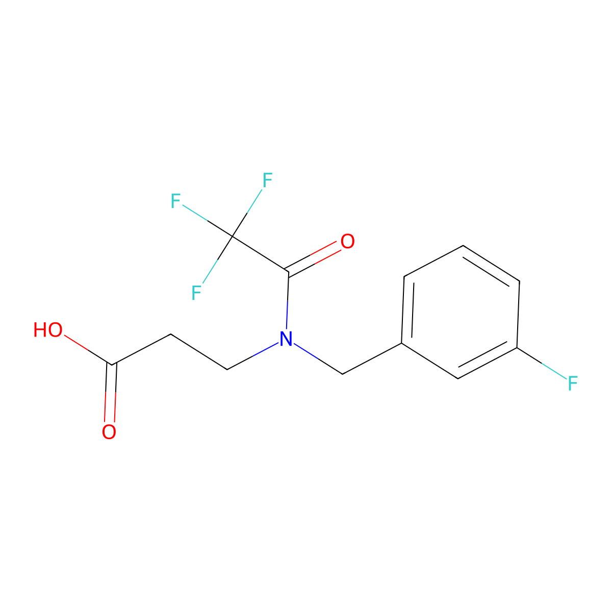 3-{2,2,2-trifluoro-N-[(3-fluorophenyl)methyl]acetamido}propanoic acid molecular structure, CAS 2680675-83-4