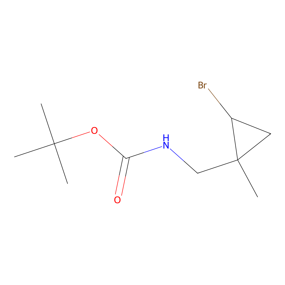 tert-butyl N-[(2-bromo-1-methylcyclopropyl)methyl]carbamate molecular structure, CAS 2680675-89-0