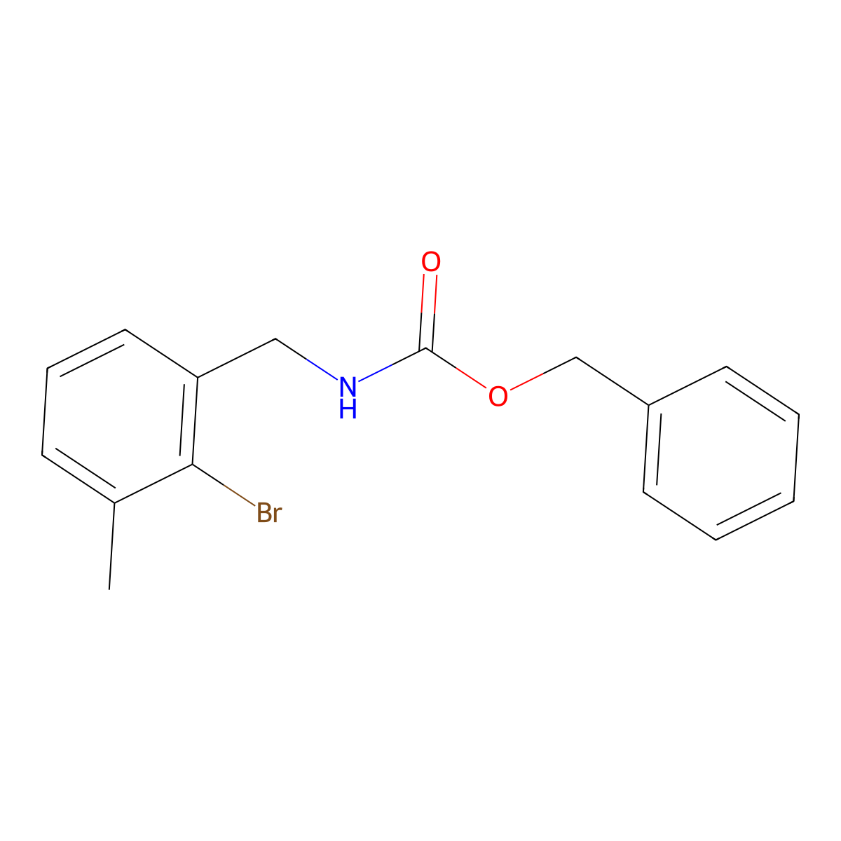 benzyl N-[(2-bromo-3-methylphenyl)methyl]carbamate molecular structure, CAS 2680675-90-3