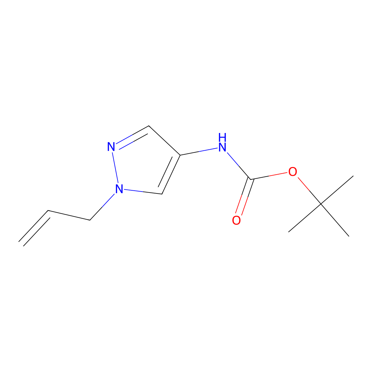 tert-butyl N-[1-(prop-2-en-1-yl)-1H-pyrazol-4-yl]carbamate molecular structure, CAS 2680675-95-8