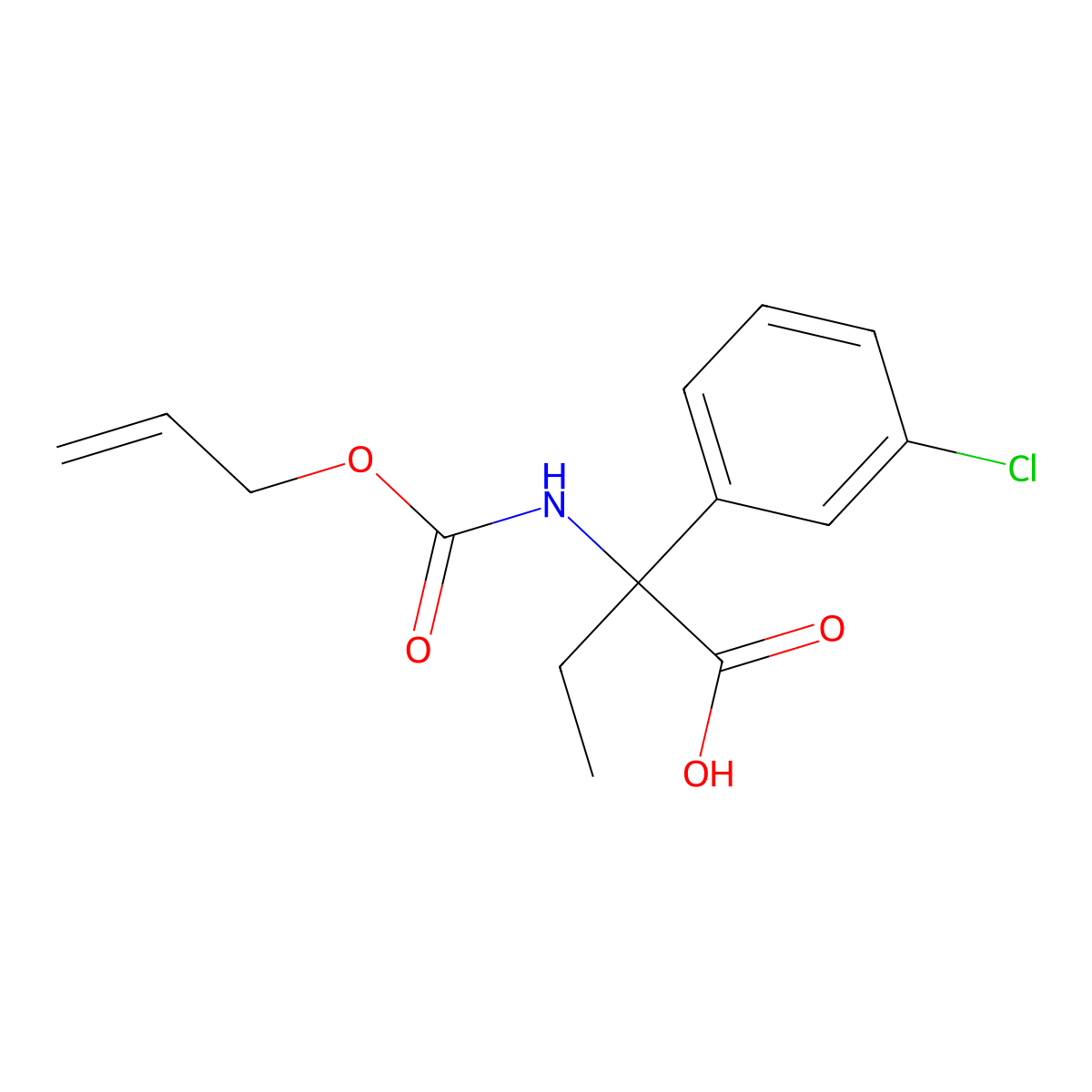 2-(3-Chlorophenyl)-2-{[(prop-2-en-1-yloxy)carbonyl]amino}butanoic acid molecular structure, CAS 2680675-97-0