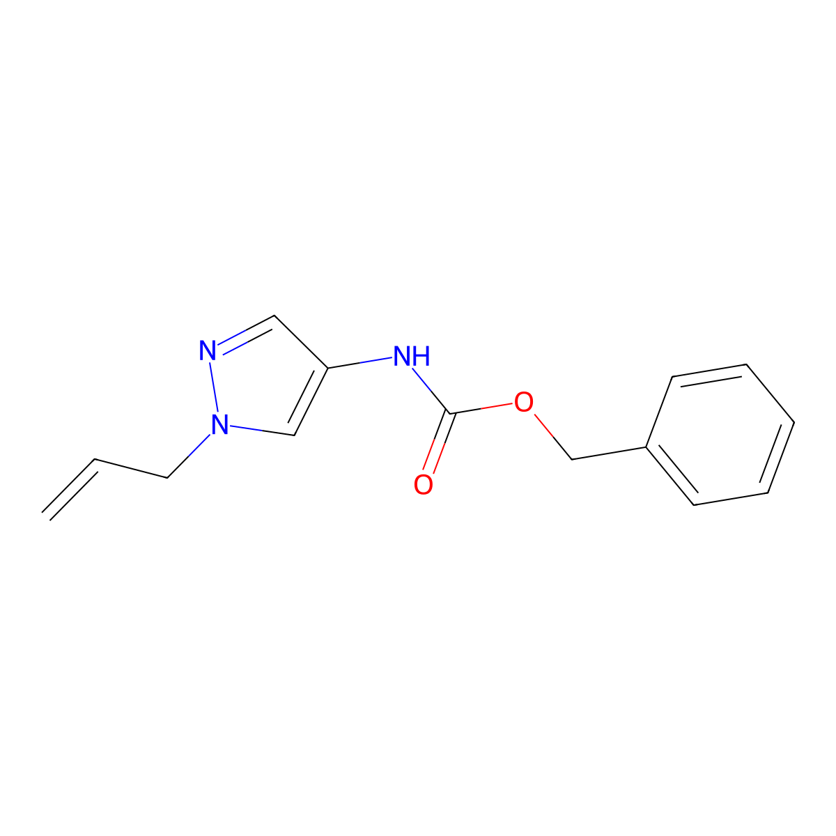 benzyl N-[1-(prop-2-en-1-yl)-1H-pyrazol-4-yl]carbamate molecular structure, CAS 2680676-11-1