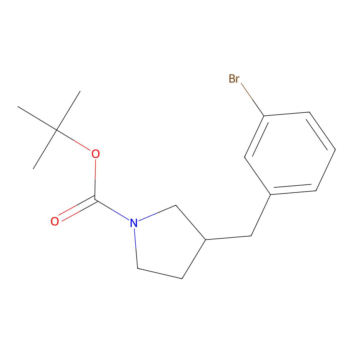 Tert-butyl 3-[(3-bromophenyl)methyl]pyrrolidine-1-carboxylate molecular structure, CAS 2680676-12-2