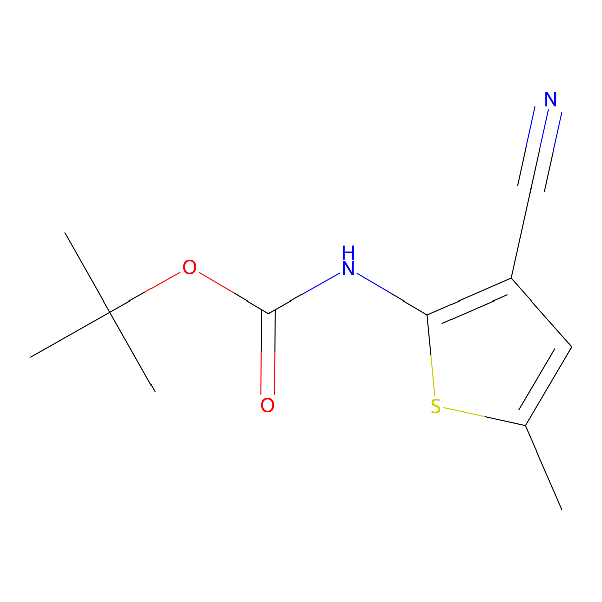 tert-butyl N-(3-cyano-5-methylthiophen-2-yl)carbamate molecular structure, CAS 2680676-21-3