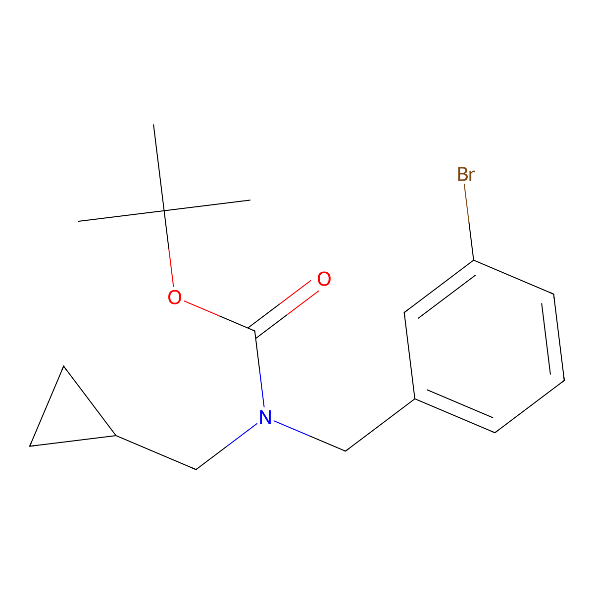 tert-butyl N-[(3-bromophenyl)methyl]-N-(cyclopropylmethyl)carbamate molecular structure, CAS 2680676-23-5