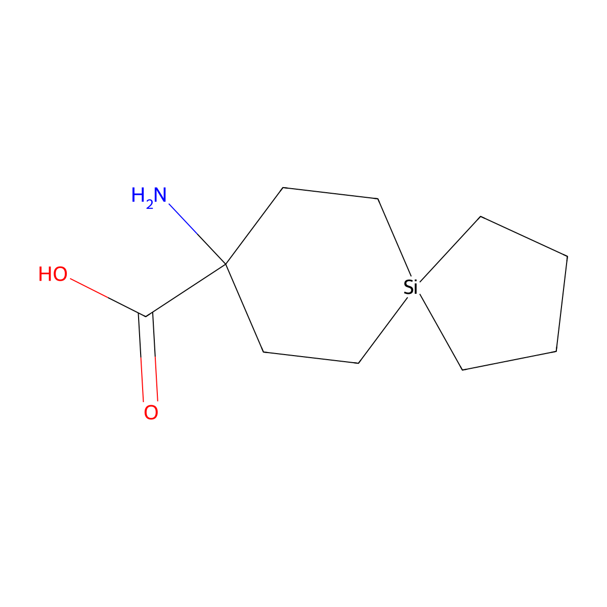8-Amino-5-silaspiro[4.5]decane-8-carboxylic acid molecular structure, CAS 2680676-26-8