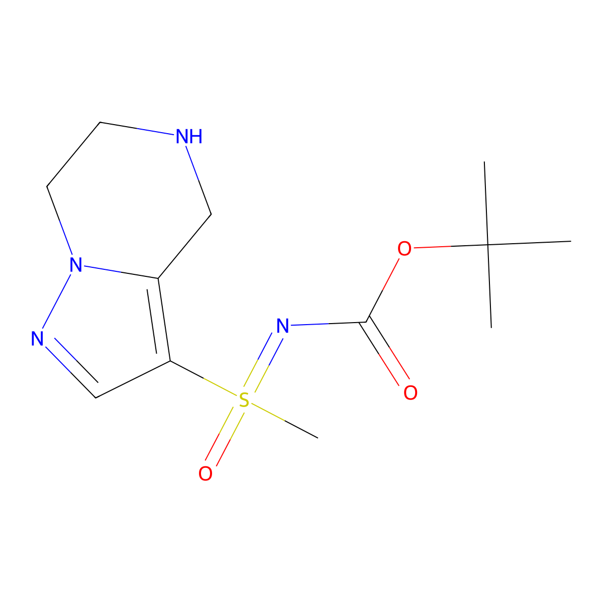 tert-butyl N-[methyl(oxo){4H,5H,6H,7H-pyrazolo[1,5-a]pyrazin-3-yl}-lambda6-sulfanylidene]carbamate molecular structure, CAS 2680676-28-0