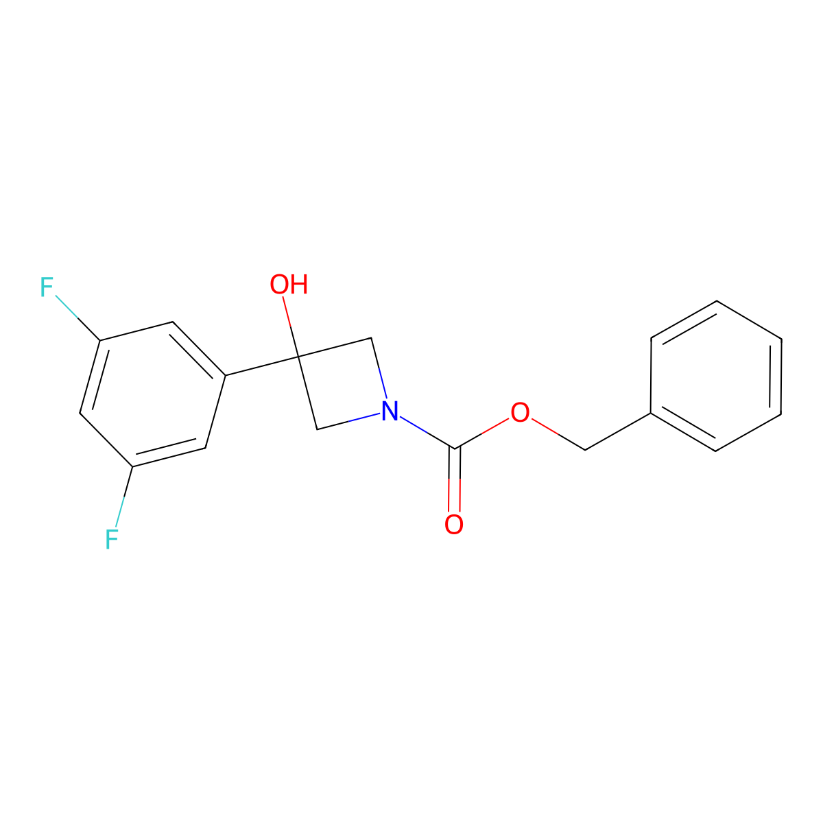 Benzyl 3-(3,5-difluorophenyl)-3-hydroxyazetidine-1-carboxylate molecular structure, CAS 2680676-29-1