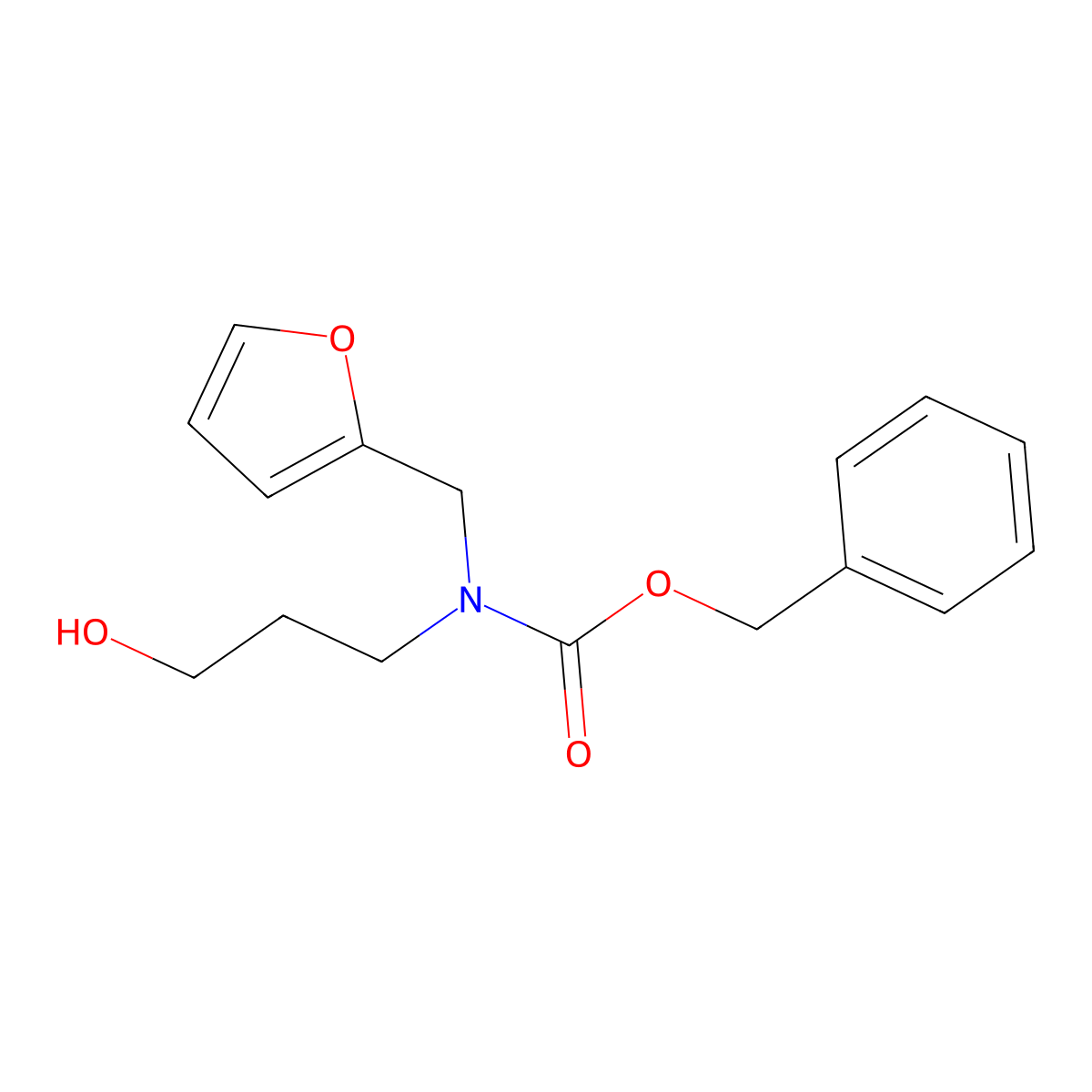 benzyl N-[(furan-2-yl)methyl]-N-(3-hydroxypropyl)carbamate molecular structure, CAS 2680676-56-4