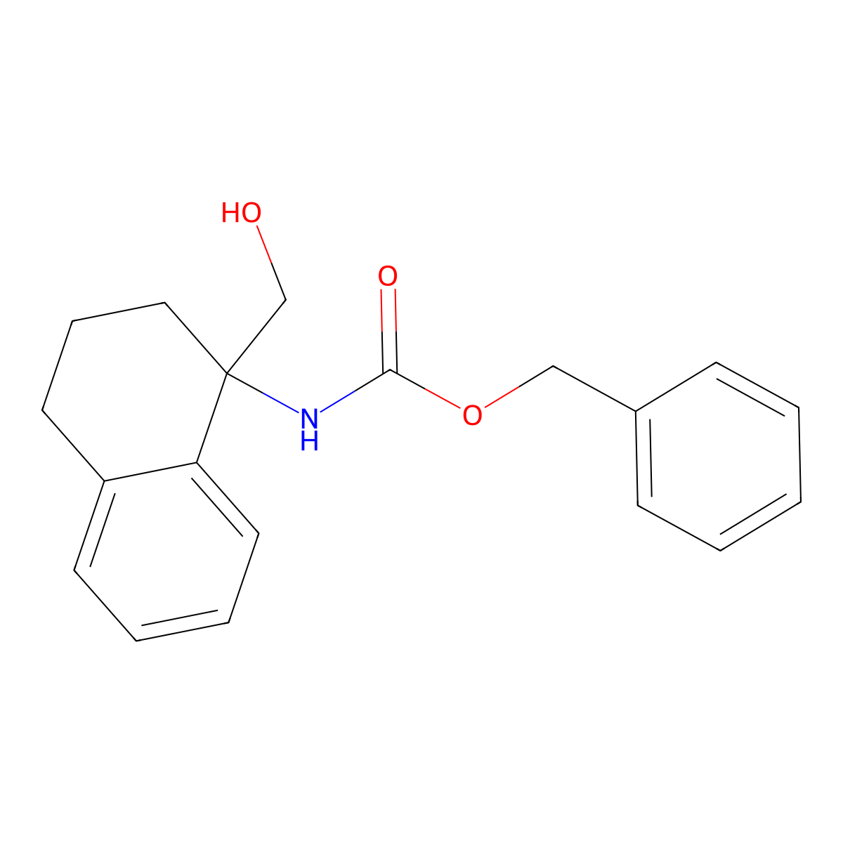 benzyl N-[1-(hydroxymethyl)-1,2,3,4-tetrahydronaphthalen-1-yl]carbamate molecular structure, CAS 2680676-92-8