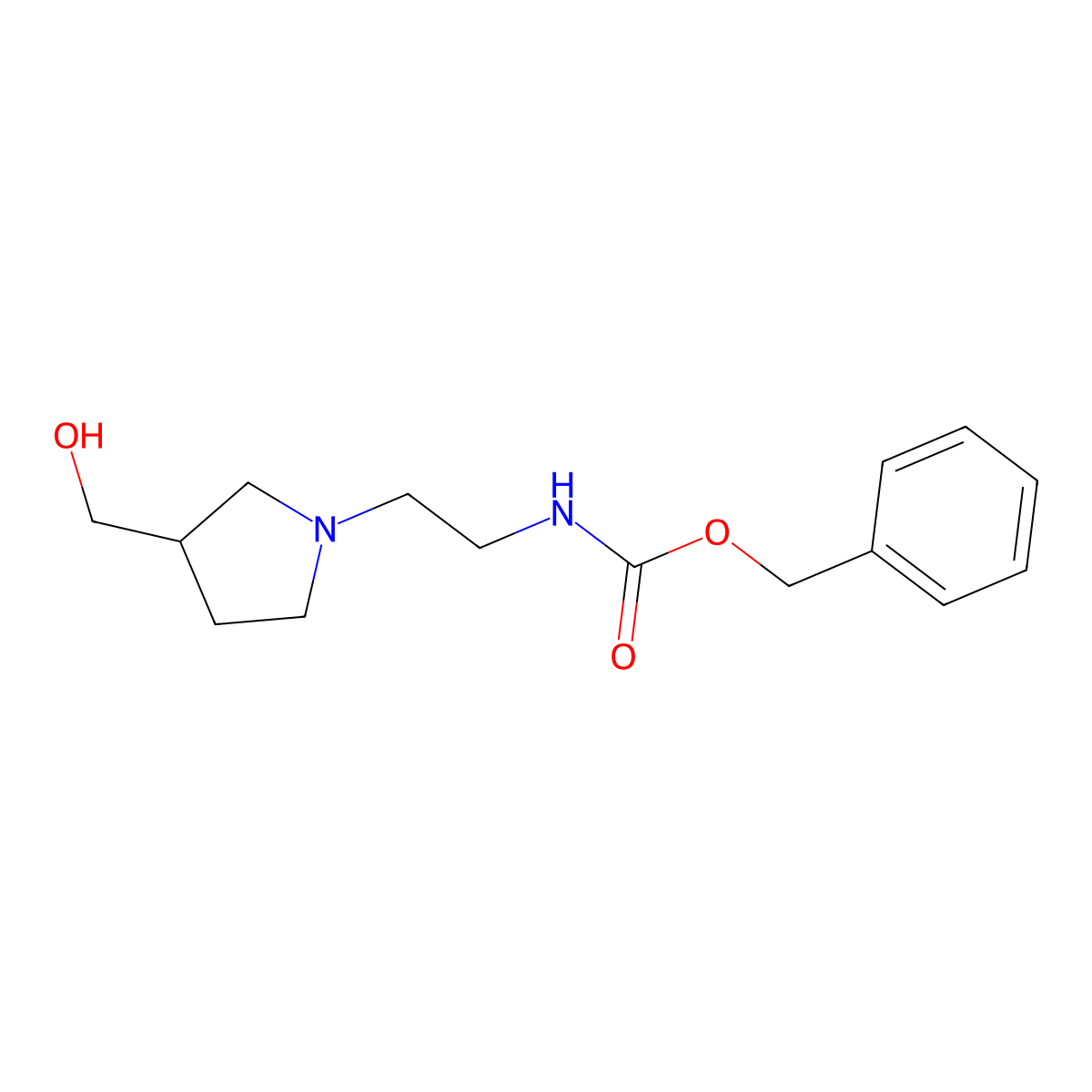 benzyl N-{2-[3-(hydroxymethyl)pyrrolidin-1-yl]ethyl}carbamate molecular structure, CAS 2680676-93-9