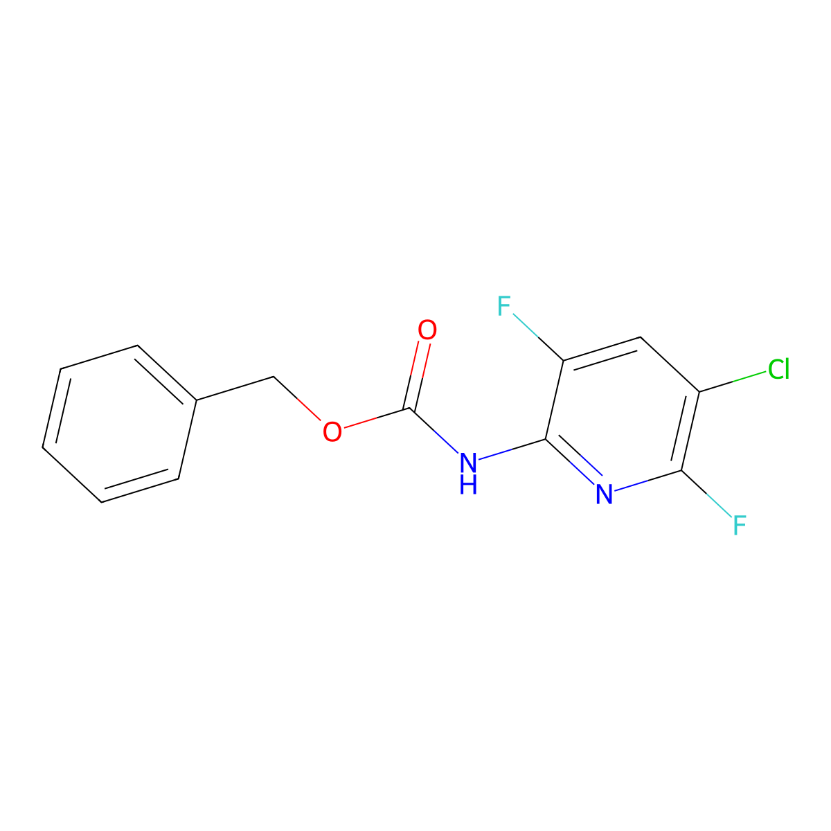 benzyl N-(5-chloro-3,6-difluoropyridin-2-yl)carbamate molecular structure, CAS 2680677-01-2