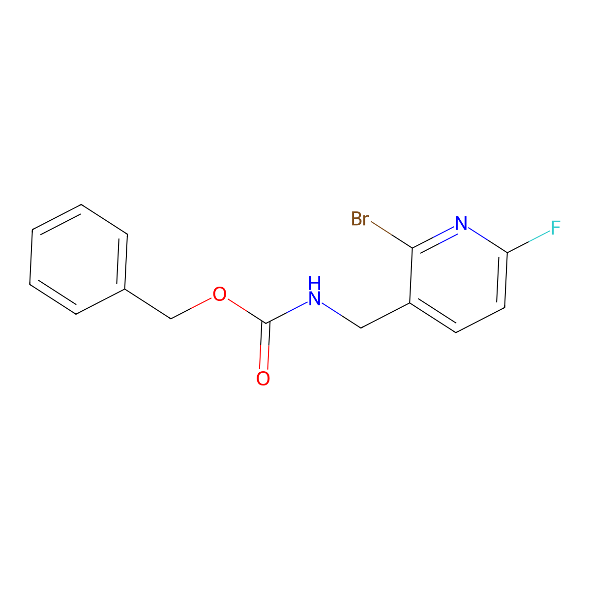 benzyl N-[(2-bromo-6-fluoropyridin-3-yl)methyl]carbamate molecular structure, CAS 2680677-04-5