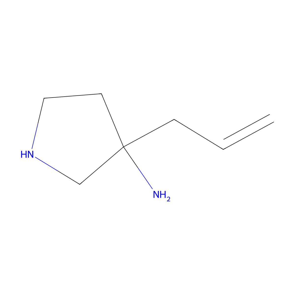 3-(Prop-2-en-1-yl)pyrrolidin-3-amine molecular structure, CAS 2680677-11-4