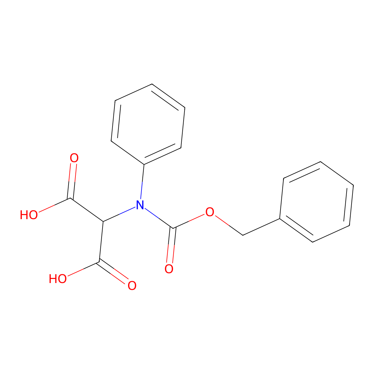 2-{[(Benzyloxy)carbonyl](phenyl)amino}propanedioic acid molecular structure, CAS 2680677-14-7