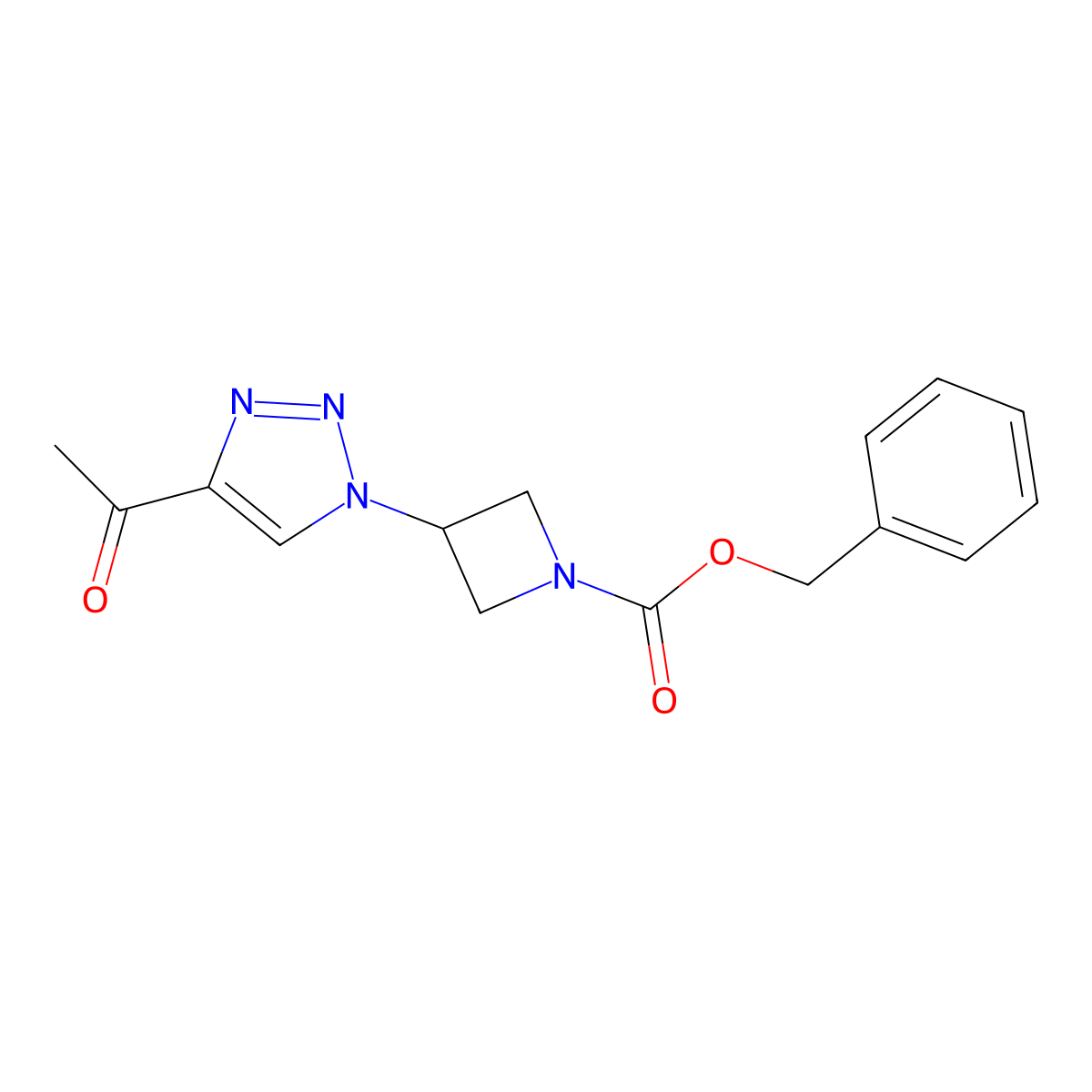 benzyl 3-(4-acetyl-1H-1,2,3-triazol-1-yl)azetidine-1-carboxylate molecular structure, CAS 2680677-17-0